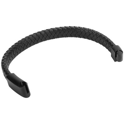 Flätat läderarmband handledsband vintage enkel stil magnetiskt spänne handdekoration 20,5 cm svart