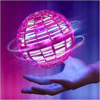 LED Flyvende Bold - Flyvende Bold med LED-lys, Drone Flyvende Bold Svævende Legetøj, Fødselsdagsgaver til Børn, Pink