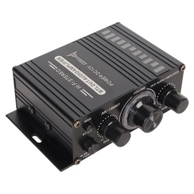 Bluetooth 5.0 Stereo Förstärkare Hi-Fi Ljud Aluminium 20Hz-20KHz 12V Universal Bil- & Hemljudsförstärkare