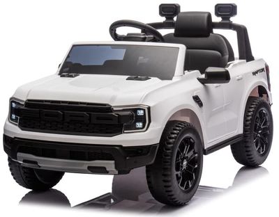 SUN BABY FORD elbil för barn med fjärrkontroll MP3 12V 2x30W fjädring lampor - Vit