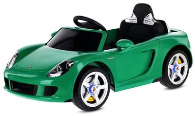 Sun Baby Elbil til børn elektrisk bil Porsche Carrera GT Cabrio 12V, fjernbetjening, MP3, 2 motorer 390, grøn