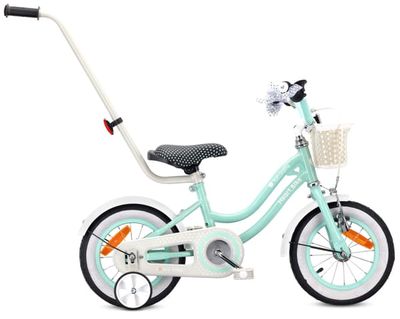 Børnecykel Cykel til en pige 12 tommer Kurv Håndtag Sidehjul Hjertecykel mint Sun Baby
