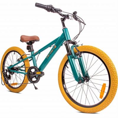 sun baby VERDANT BIKE Børnecykel 20 tommer - V-brakes, 6 gear, ringeklokke, justerbar sadel og styr - Grøn