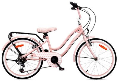 Heart Bike Flickcykel för en flicka 20 tum, 6 till 10 år, växlar Shimano, barncykel för pojkar (Rosa)