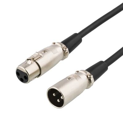 DELTACO XLR-lydkabel, 3-pin han - 3-pin hun, 5m, sort