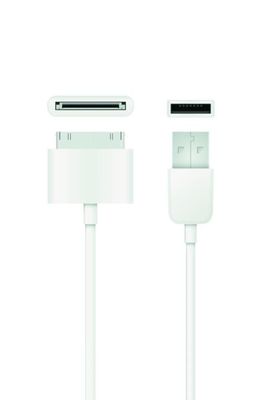 QNECT USB 2.0 type A hann - 30-pinners, 1 m, hvit
