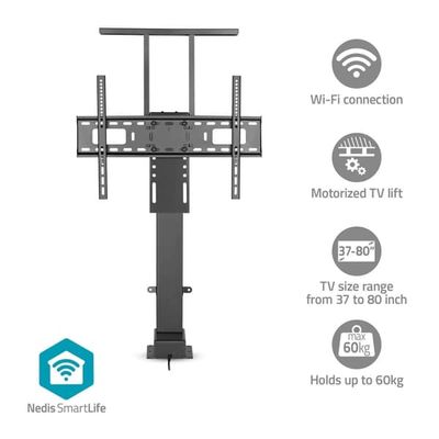 Nedis SmartLife Motorized TV Lift | 37 - 80 " | Maximum supported screen weight: 60 kg | Built-in Cabinet Design | Lift range: 79 - 184 cm | Remote co
