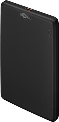 Goobay Magnetisk trådlös powerbank 5.000 mAh fäster magnetiskt på baksidan av mobiltelefonen, perfekt för samtidig laddning och telefonering