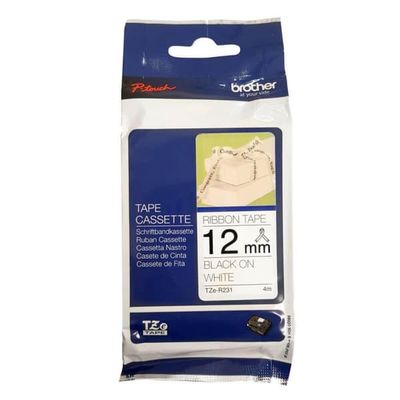 Brother Tape TZE-R231 12mm Svart på Vit