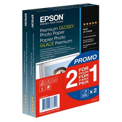 Epson Premium glanset fotopapir (2 for 1), 10x15, 255 g/m², 80 ark totalt