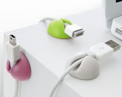 Kabelholder-Kabelklemme Mini, 6-pak (Gul/Pink/Grøn)