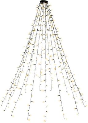 Goobay 400 LED juletrebelysning med ring, timer og minnefunksjon, 8 lysmoduser, 24 V ekstern transformator, varmhvit (3000 K), for innendørs og utendø