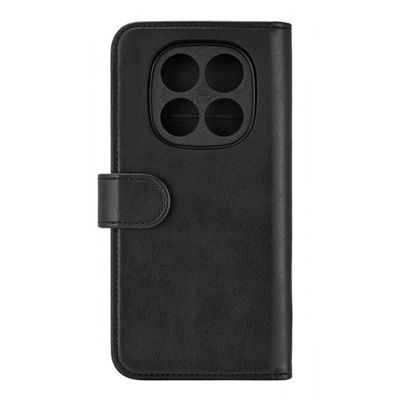 Essentials Xiaomi Redmi Note 14 Pro PU-plånbok, avtagbar, 3 kort, svart