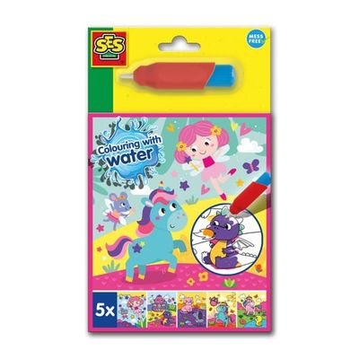 SES Creative Fargelegging med vann - fantasimalebok - (S00133)