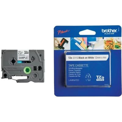 Brother Tape TZE-231S 12mm Svart på Vit