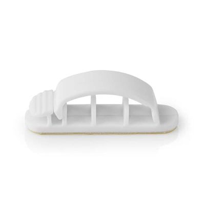Nedis Kabel Management | Kabelklips | Låst | 3 stk. | Antal slots: 3 Pladser | Maksimal tykkelse på kabel: 7.5 mm | Polypropylene | Hvid