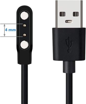 Universal Smartwatch 2-bens magnetisk opladerkabel (4 mm kontakt afstand)