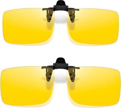 Polariserede clip-on solbriller 2-pak rektangulære – Clip-on solbriller med UV-beskyttelse