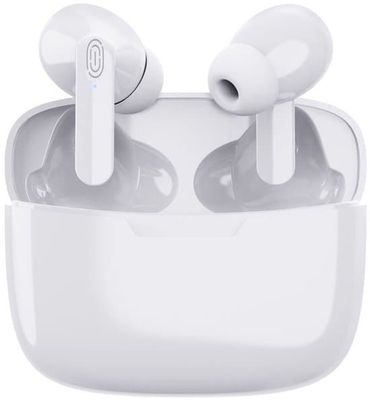 Trådlösa In-Ear Bluetooth 5.0 Sport-hörlurar med laddningsfodral (vit), IPX5 vattentäta och brusreducerande.