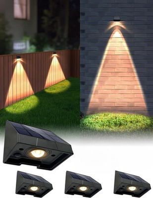 4-pack 6,6x5,8x5,1cm vattentäta utomhussolcellslampor för brevlåda, varmvitt för staket, väggar, uteplatser, trädgårdar, pooler och altaner