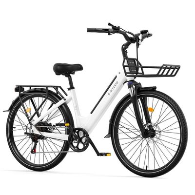 E-BYCCO V1 Ny elcykel 36V 15,6Ah 700C/28*1.5" Stegfritt stadsbåd Alumiumslede Elcykel Mekanisk broms 7-gångs 25km/h