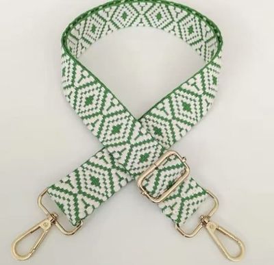 Taskerem Ibiza grøn - guld metal - skulderrem - taskerem - grøn - Taskehåndtag - kamerataskerem - crossbody - justerbar rem - grøn