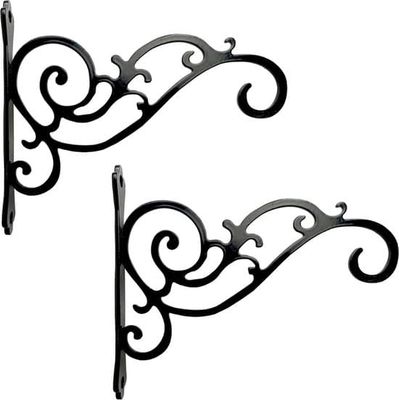 Planteophæng - 2 stk. - Blomsterkrog - Planteholder - Vægkrog - Ophæng til planter - Vægkrog til planter - Sort