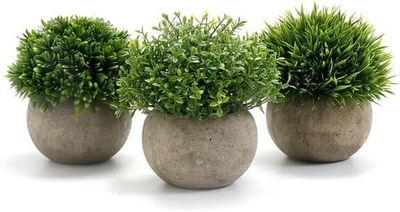 Kunstige plastik potteplanter - 3 stk - dekorative kunstige planter - velegnet til hjemme- og kontorudsmykning, have, badeværelse