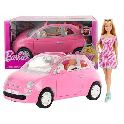 BARBIE BIL FIAT 500 CABRIOLET BIL TIL BARBIE DUKKER Barbie sæt med dukke HRG59