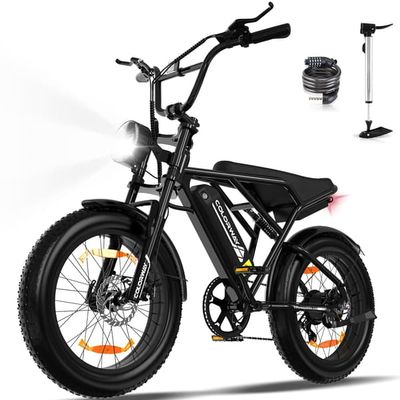 VAE elcykel - COLORWAY - Svart - 20" med 4.0 Fat Tire - Avtagbart 36V 12Ah batteri - All Terrain E-BIKE - Elektrisk MTB