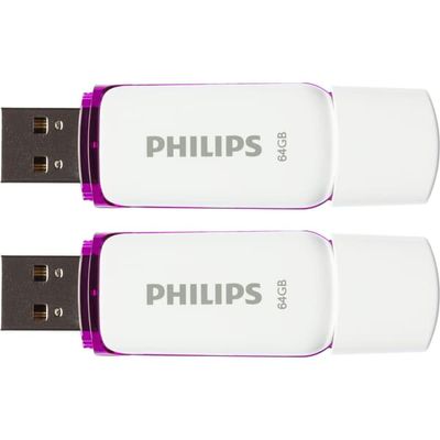 Philips USB 2.0 2-Pack 64GB Taikaviolet