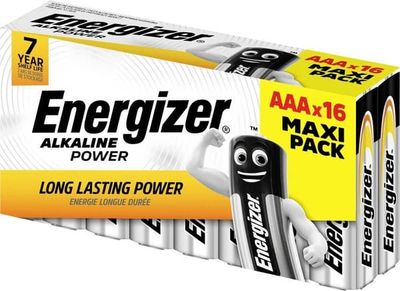 Energizer E302743900 Alkaline Power Micro AAA Batterier - Pack om 16