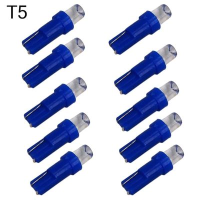 T5 blå LED W2x4.6d W2.1.x4.9d W1.2W W2.3W 12V 10-pack