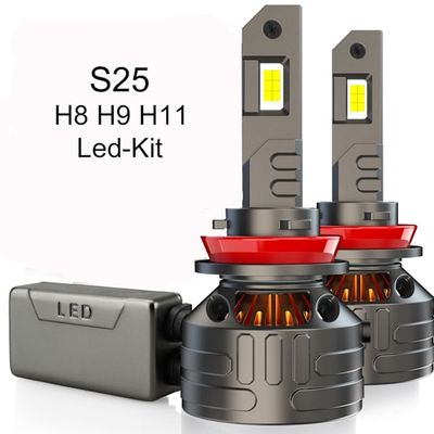 S-25 H8 H9 H11 55 W Premium LED-kit 5000 lumen 6000K 2-pack S25