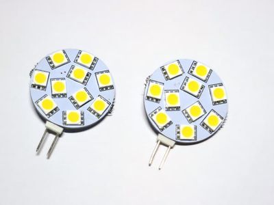 G4 2,5 W 12 V DC + AC LED-lampa, 3000K, varmvit, G-4, 2-pack
