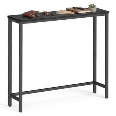 Konsolbord, entrebord, bordplade i ét stykke, nem montering, smalt sofabord