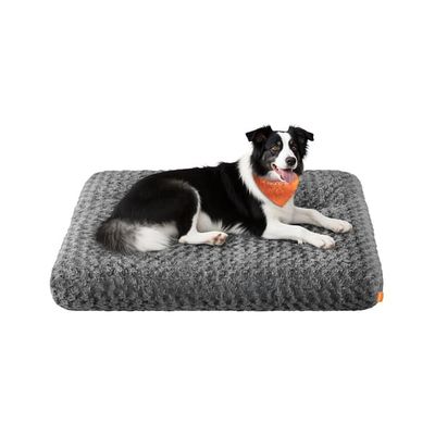 Hundeseng XL 110 x 73 cm med blød polstring, skifergrå