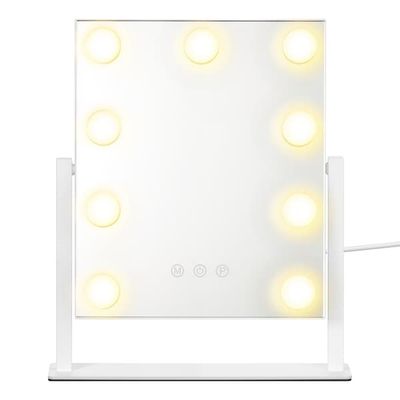 Sminkspegel med LED-belysning, kosmetikspegel, pekskärm