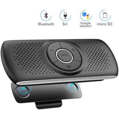 Kit Mains Fria - Bluetooth 5.0 - Svart - Automatisk Återanslutning - Kompatibel med iOS och Android
