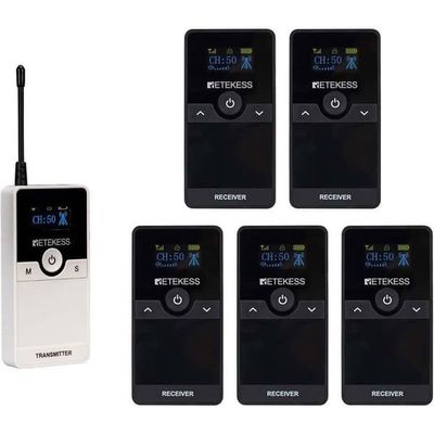 Retecess TT116 Audio Guide System, Bluetooth-högtalare, D-headset, brusreducering, 200M, översättning för turism, fabrik