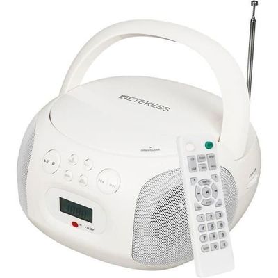 Retekess TR636 Boombox Radio CD, Bluetooth, USB-ingång, Hemma Audio Boombox med Fjärrkontroll, Enkel Användning