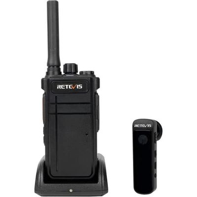 Retevis RB637 Talkie-Walkie med Bluetooth Öronpropp, Tvåvägsradio, 2000mAh USB Återuppladdningsbar, Ficklampa, Handsfree