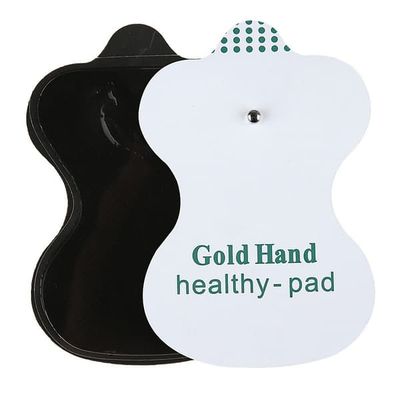 Gresskarlignende elektrodeputer - 2 stk/5 par - snap-on hydrogel reservedeler for muskelstimulering, selvadhesiv og gjenbrukbar, kompatibel med de fleste TENS- og EMS-enheter