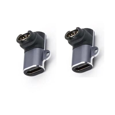 Type-C til Garmin Klokke Adapter - Vertikal Vinkeldesign - 2 Stk Pakke - Kompatibel med Garmin Fenix og Forerunner