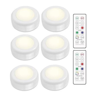 LED Spotlights - Sett med 6 lys og 2 fjernkontroller