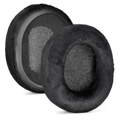 Ørepuder til SteelSeries Arctis Prime/1/3/5/7/9/9X/Pro blød plys 1 par Black