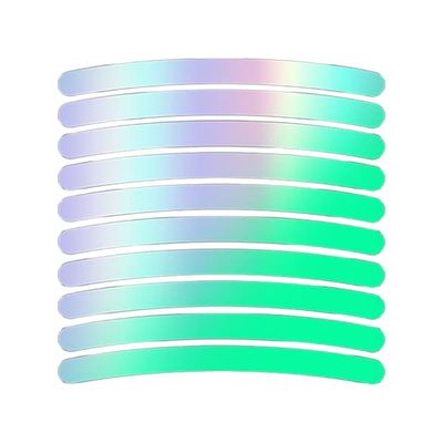 Regnbue Sykkelhjul Refleksklistremerker - 10 Pakning Silver