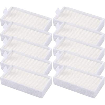 HEPA erstatningsfilter pakke 10 til robotstøvsuger - hvide ABS+fiber filtre kompatibel med ILIFE V3s, V3s Pro, V5, V5s-serien, V5s Pro 2 og Noisz S5