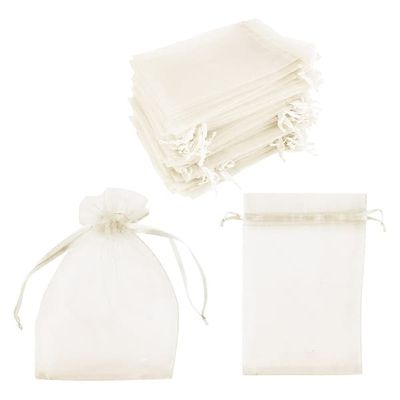 Oppbevaringsposer i vevet tekstil, 100-pakning Creme 10x15 cm