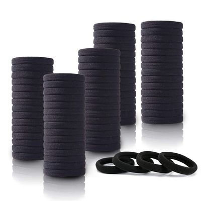 100 stk Hårbånd med høy elastisitet, nylon hårbånd for kvinner og jenter Black